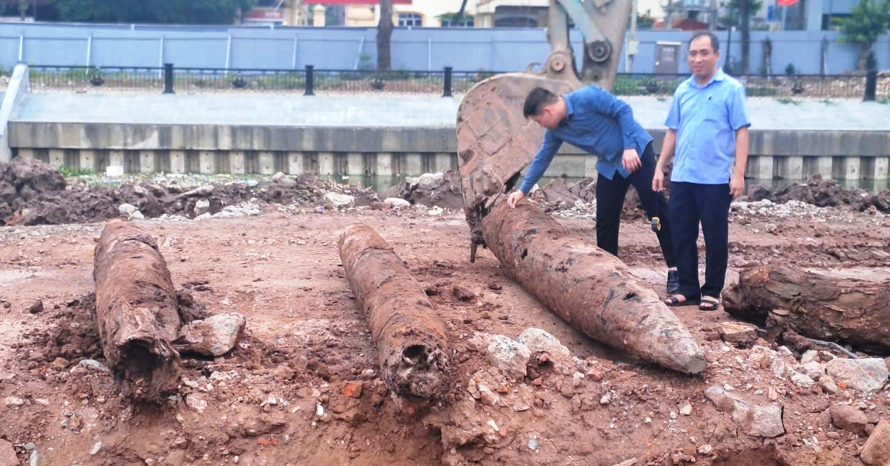 Ninh Bình: Phát hiện 3 cọc gỗ cổ nghi vết tích trận địa phòng thủ thời Trần trên sông Vân