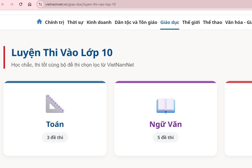 Ra mắt chuyên trang Luyện thi trên VietNamNet