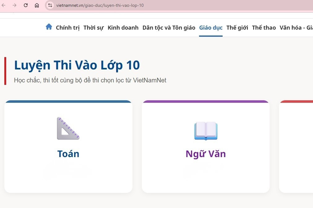 Ra mắt chuyên trang Luyện thi trên VietNamNet