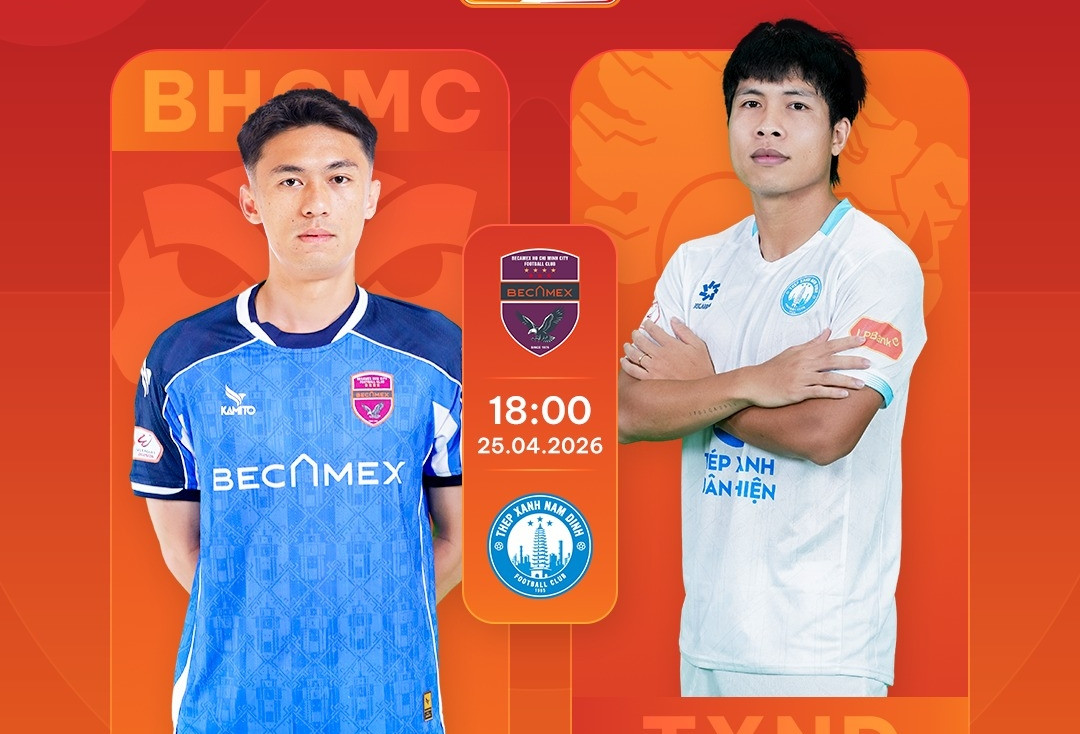 Trực tiếp bóng đá Becamex TPHCM 1-0 Nam Định: Tiền đạo ĐT Việt Nam mở tỷ số sớm