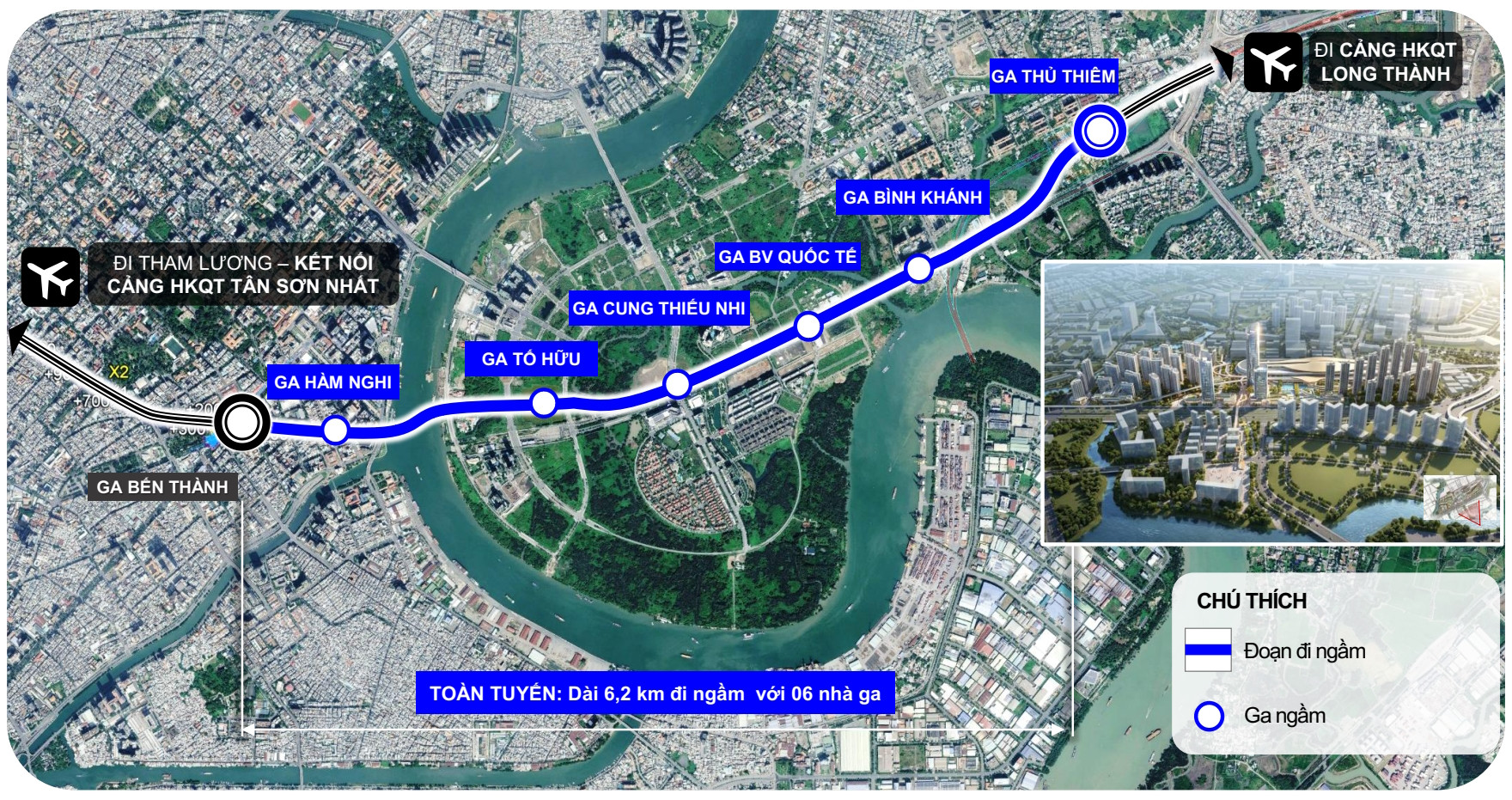 Tổng quan Hướng tuyến đường sắt đô thị số 2 TP.HCM, đoạn Bến Thành Thủ Thiêm.jpg