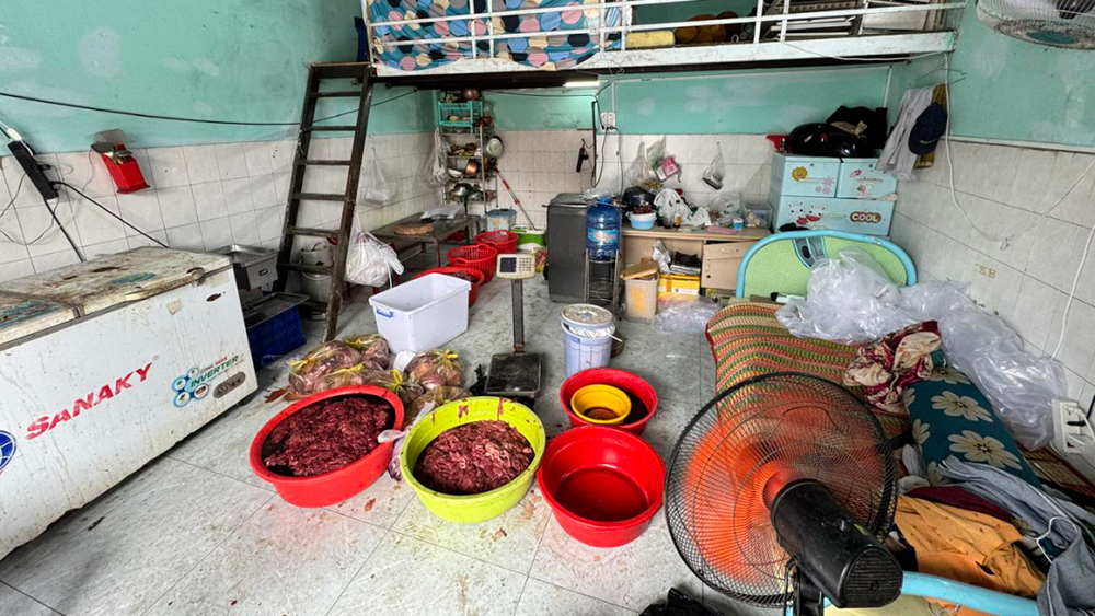 Hình ảnh bên trong cơ sở &amp;apos;phù phép&amp;apos; thịt heo nái thành thịt bò bằng hóa chất cấm