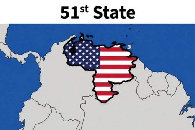 Ông Trump đăng bản đồ đánh dấu Venezuela là bang thứ 51 của Mỹ