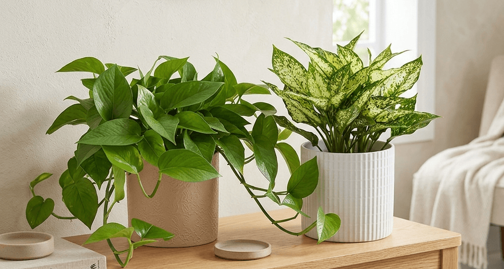 Trầu bà và ngọc ngân: Loại cây nào dễ chăm, ít tốn công?
