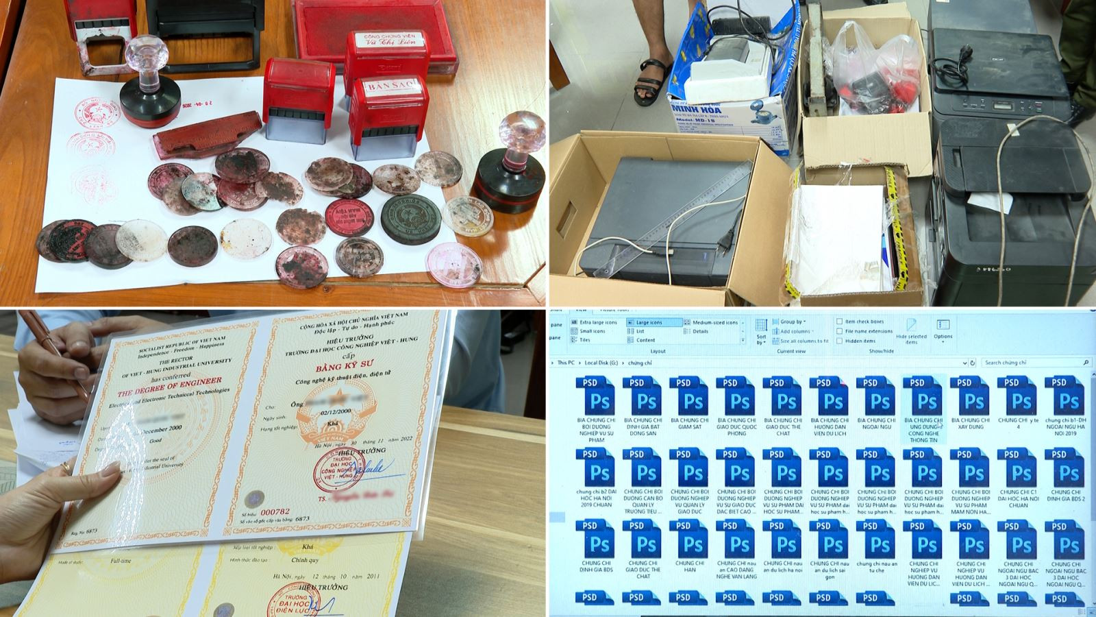 Anh 3_ Công cụ, phương tiện của các đối tượng sử dụng để làm giấy tờ giả.jpg
