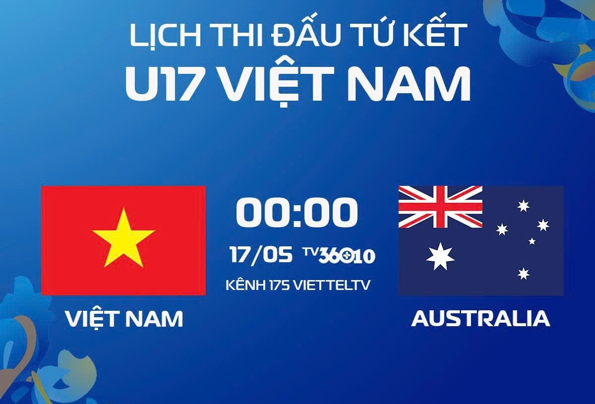 Xem trực tiếp bóng đá U17 Việt Nam vs U17 Australia ở kênh nào?