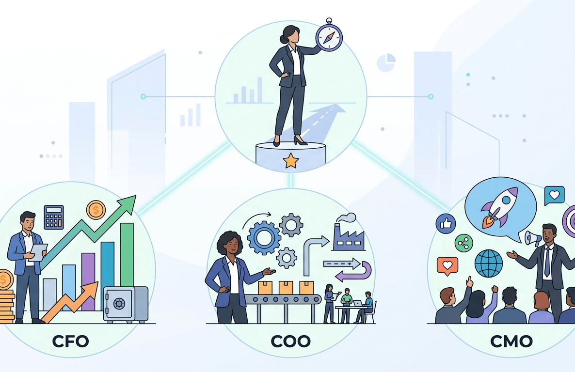 CEO là gì? Phân biệt chức danh CEO, CFO, COO, CMO trong doanh nghiệp