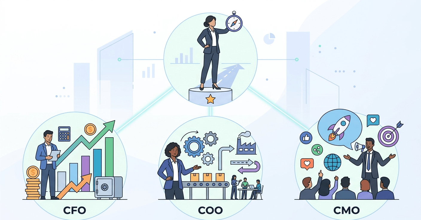 CEO là gì? Phân biệt chức danh CEO, CFO, COO, CMO trong doanh nghiệp