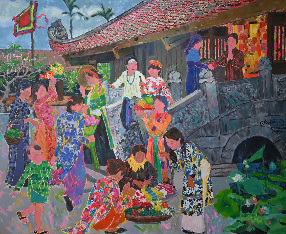 Lễ Rằm Chùa Bút Tháp (Bắc Ninh) 140x170 Sơn Dầu 2022.jpg
