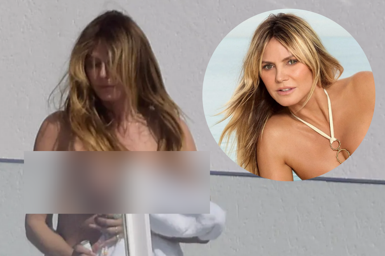 Siêu mẫu Heidi Klum gây tranh cãi khi bán nude tắm nắng ở ban công