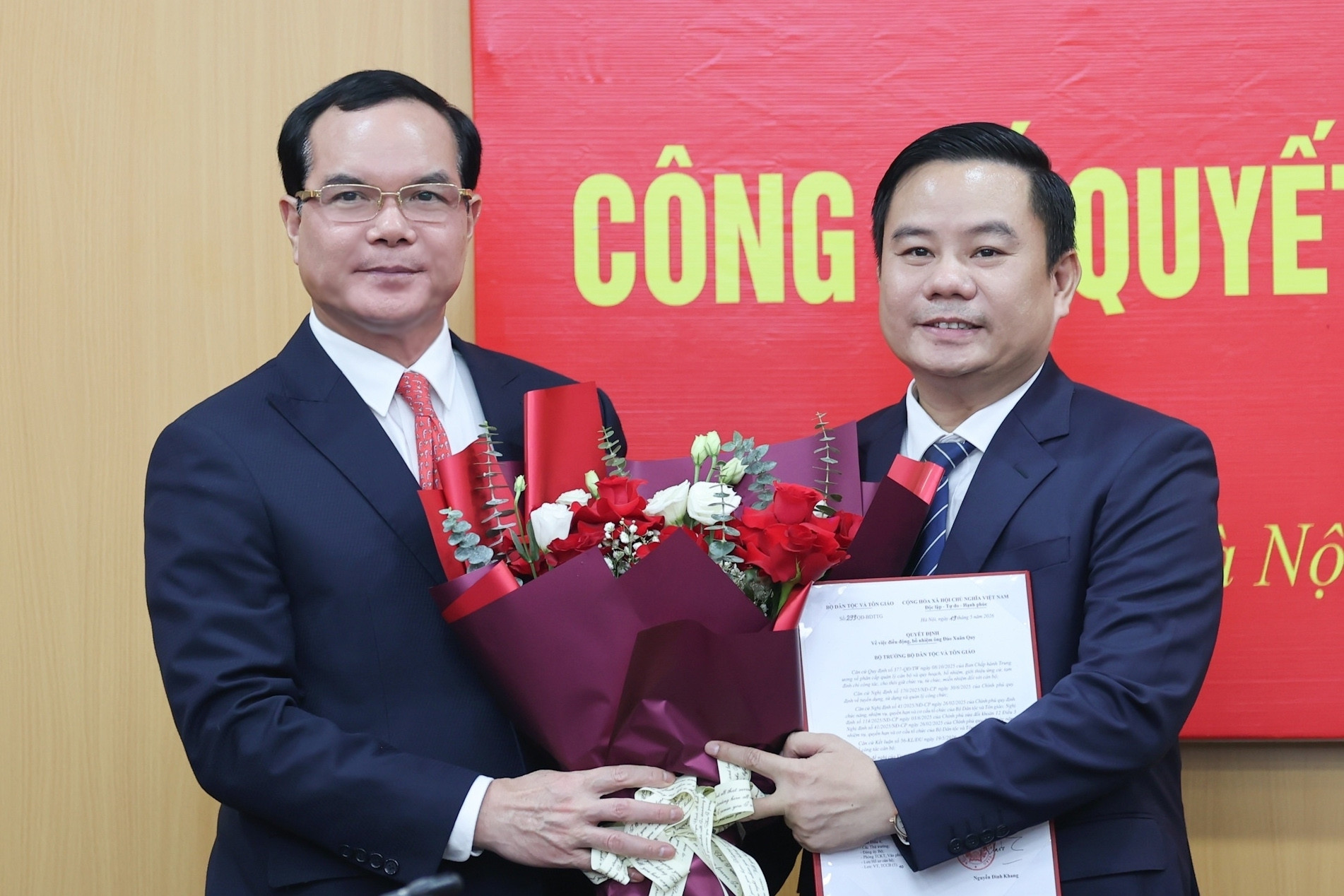Bổ nhiệm Vụ trưởng Vụ Chính sách của Bộ Dân tộc và Tôn giáo