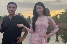 Quyền Linh và con gái vừa làm vườn vừa nhảy, Mai Phương Thuý được khen đáng yêu