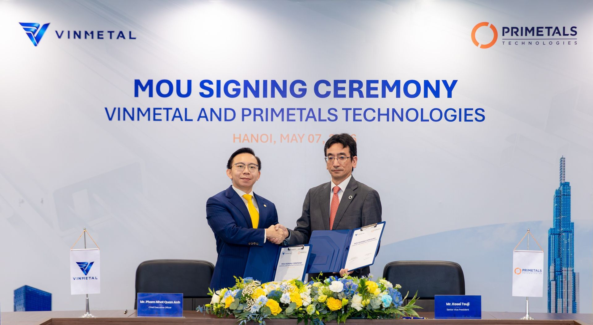 VinMetal hợp tác Primetals phát triển công nghệ sản xuất thép tiên tiến