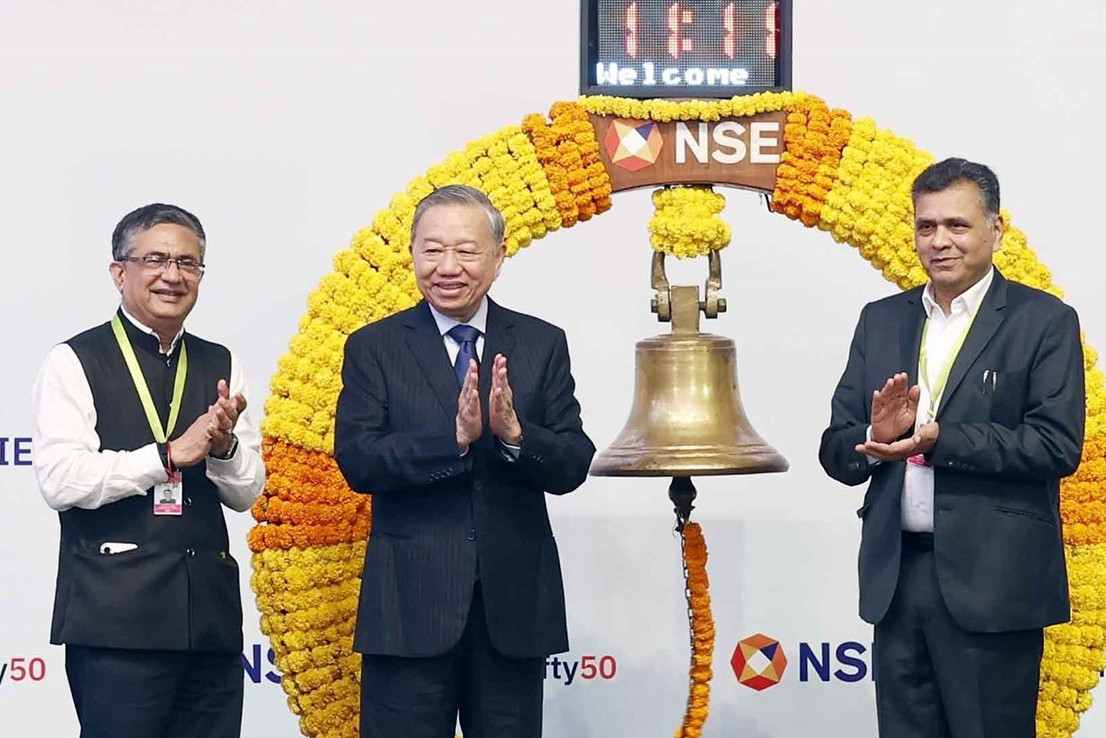 Tổng Bí thư, Chủ tịch nước rung chuông khai mạc sàn giao dịch chứng khoán Ấn Độ