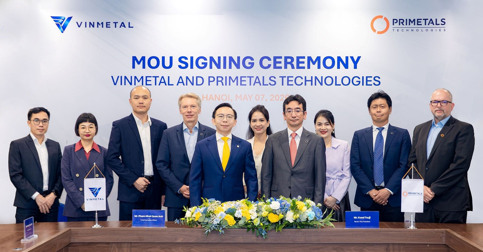 VinMetal hợp tác Primetals phát triển công nghệ sản xuất thép tiên tiến