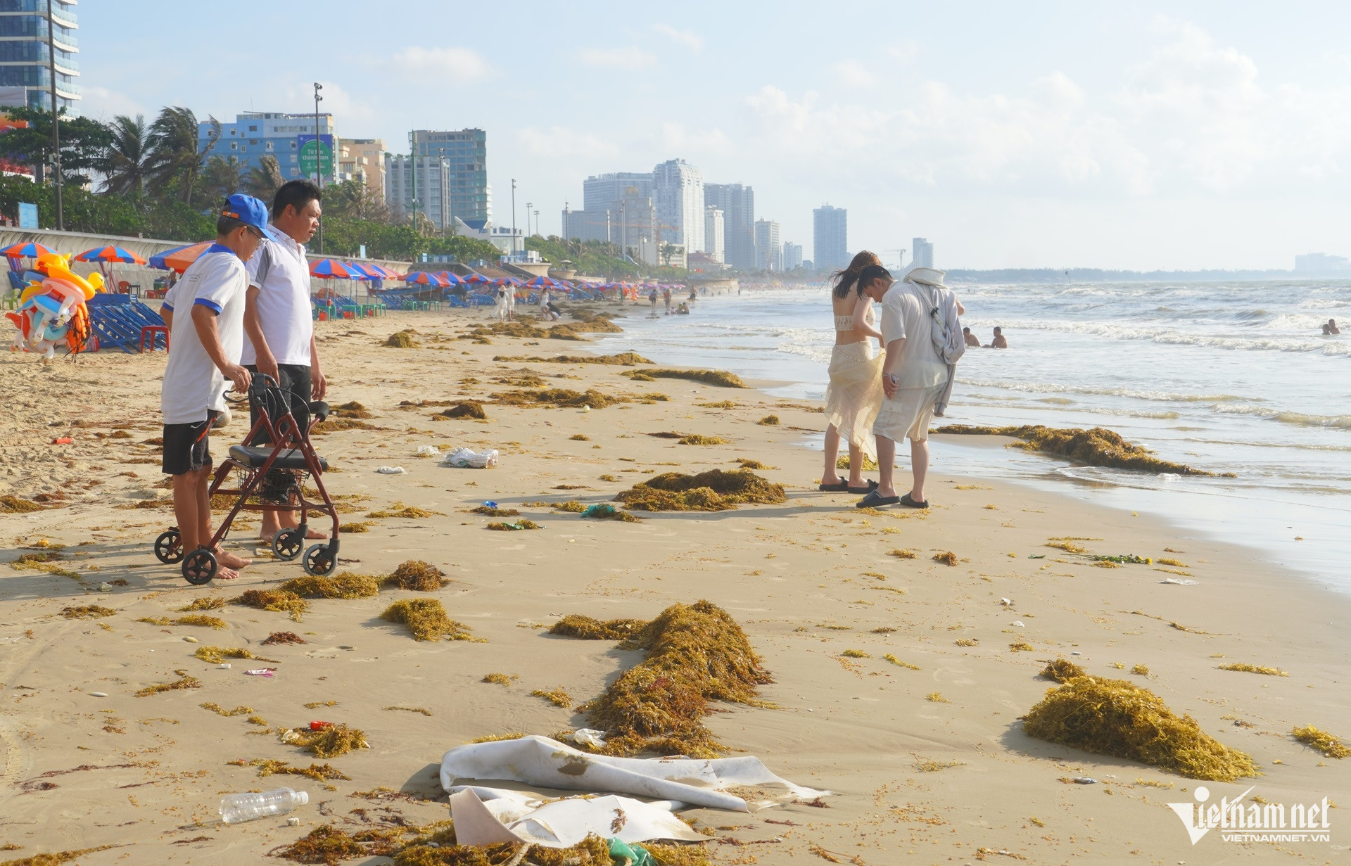 W-Rong biển phủ kín Bãi Sau Vũng Tàu, công nhân nhọc nhằn thu gom mỗi ngày.2.jpg