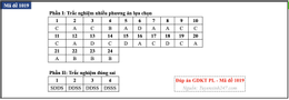 Mã đề 1019