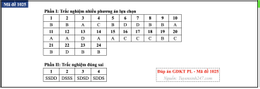 Mã đề 1025