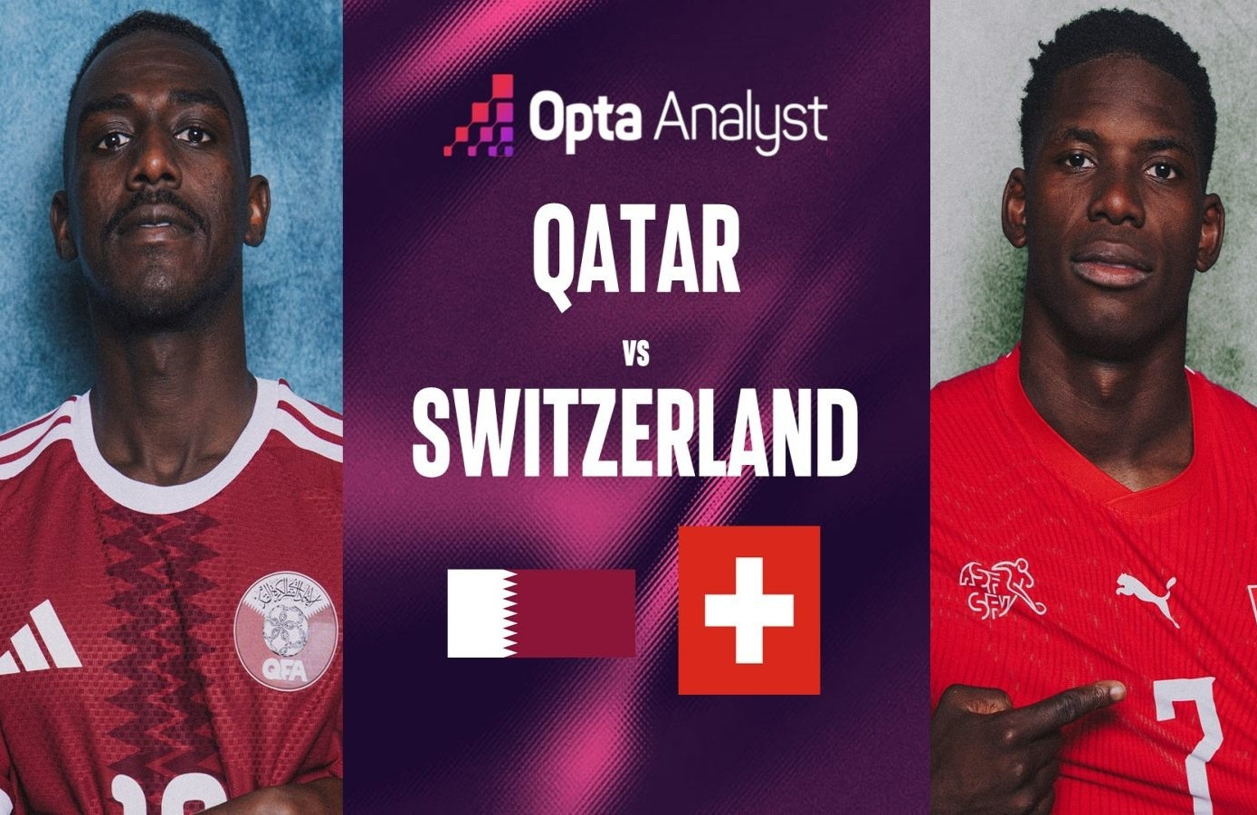 Link xem trực tiếp bóng đá Qatar vs Thuỵ Sĩ, 02h ngày 14/6