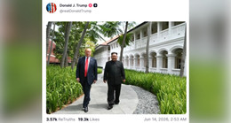 Donald Trump Truth Social post June 14 2026 Singapore summit KJU Iran deal.jpg
