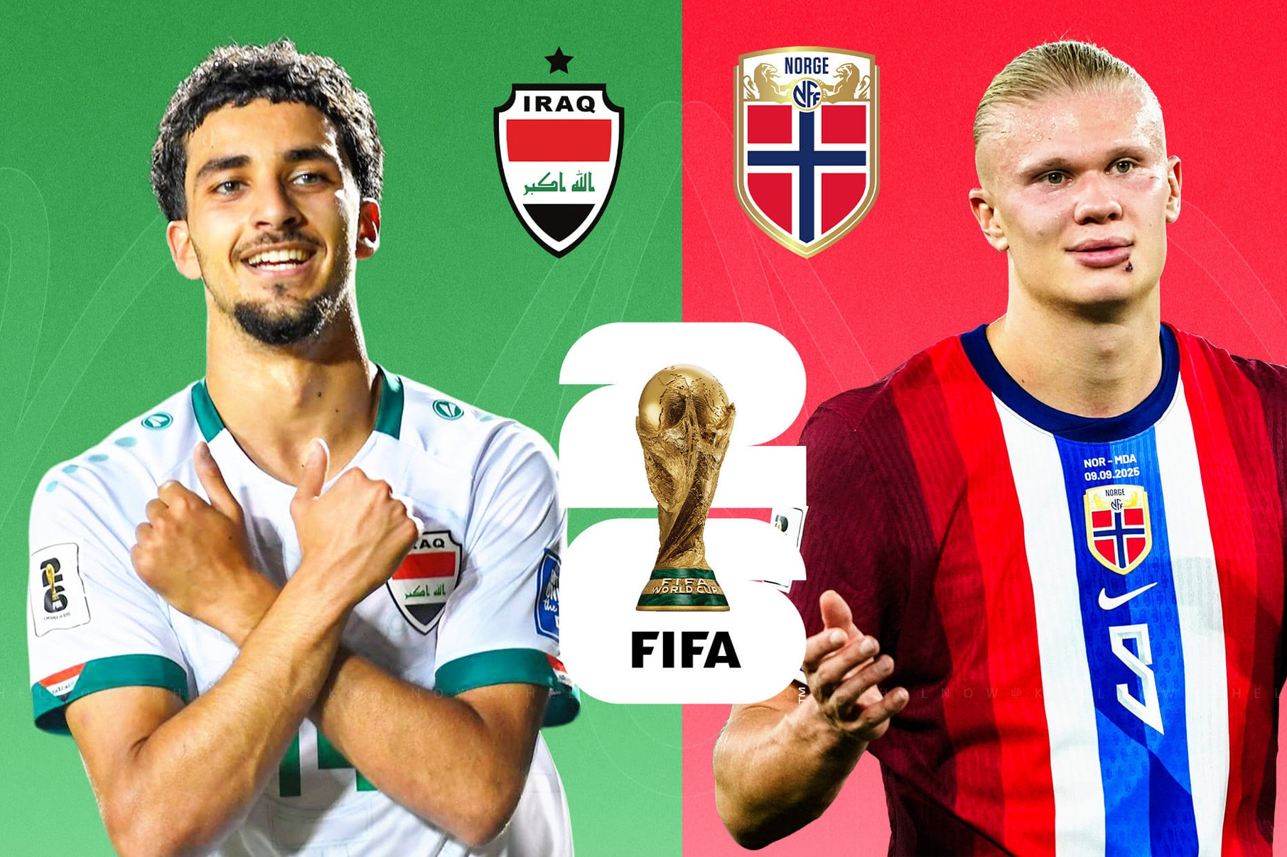 Link xem trực tiếp bóng đá Iraq vs Na Uy, 5h ngày 17/6