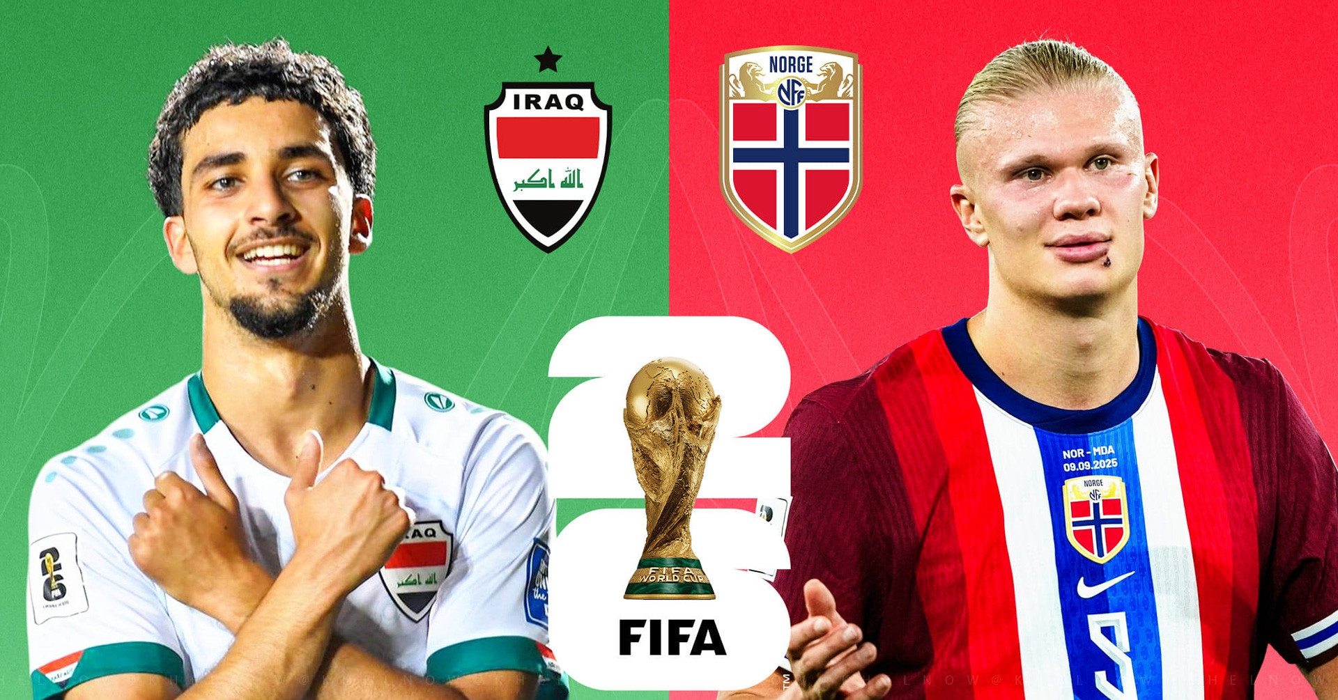 Link xem trực tiếp bóng đá Iraq vs Na Uy, 5h ngày 17/6