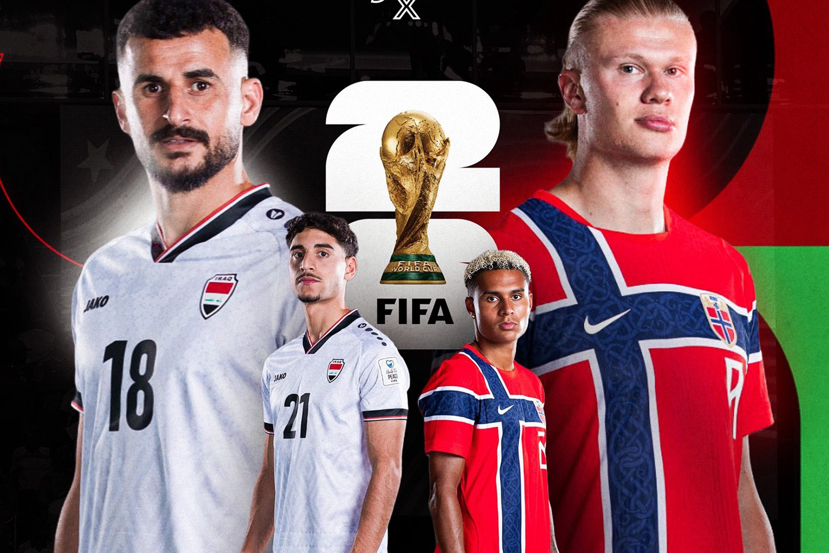 Trực tiếp bóng đá Iraq vs Na Uy: Haaland đá chính