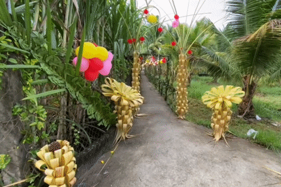 Cưới mối tình 13 năm, chú rể làm cổng hoa độc đáo, trang trí cả con ngõ 100m