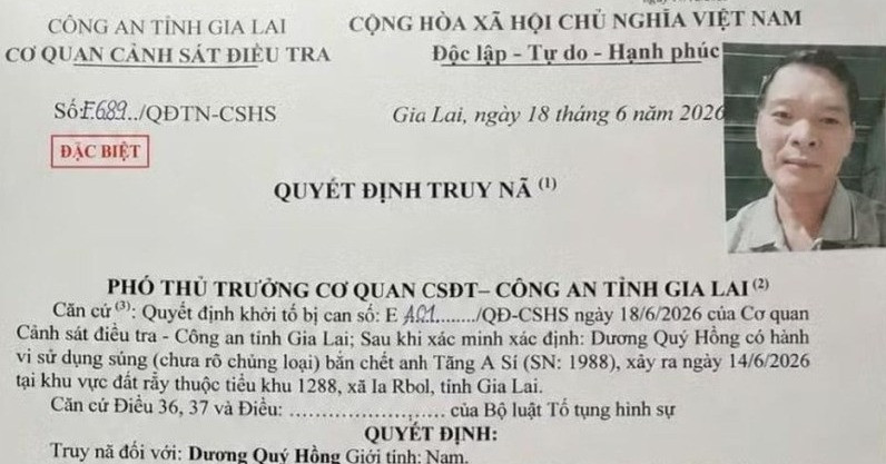 Truy nã đặc biệt nghi phạm nổ súng bắn chết người rồi bỏ trốn