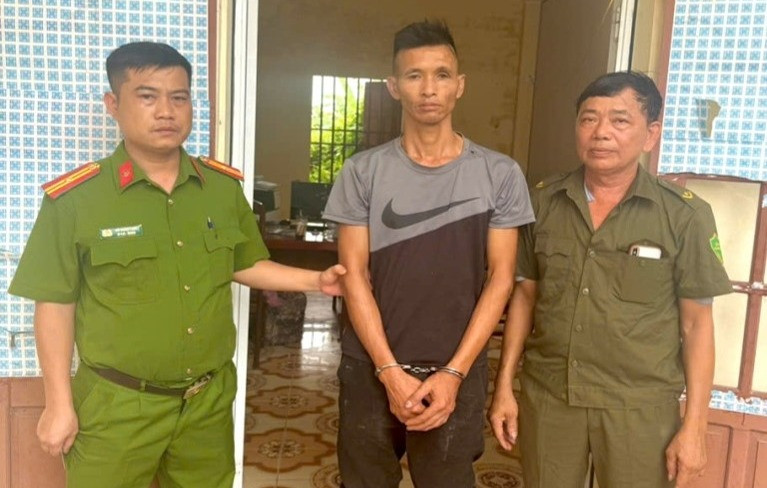 Đối tượng Đào Xuân Hải tại cơ quan Công an.jpg