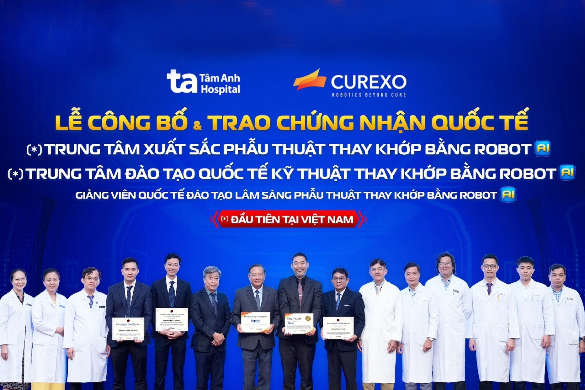 Bệnh viện Tâm Anh đạt 3 chứng nhận quốc tế về thay khớp bằng robot AI
