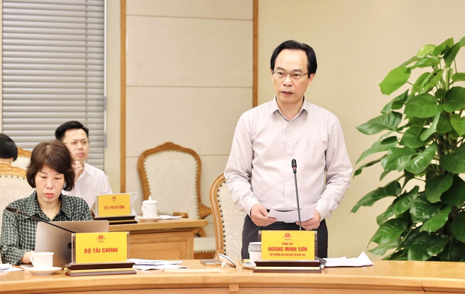 Bộ trưởng GD ĐT Hoàng Minh Sơn phát biểu trong bài.jpg