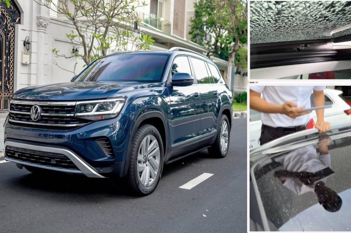 Vụ kính cửa sổ trời Volkswagen Teramont vỡ vụn: Hãng nói do ngoại lực, chủ xe không gật