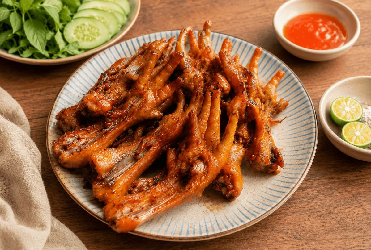 Cách làm chân gà nướng sa tế giòn, ngon, chuẩn vị