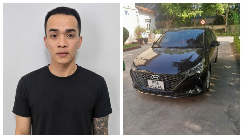 Đối tượng Lương Văn Dũng và tang vật vụ trộm  .jpg
