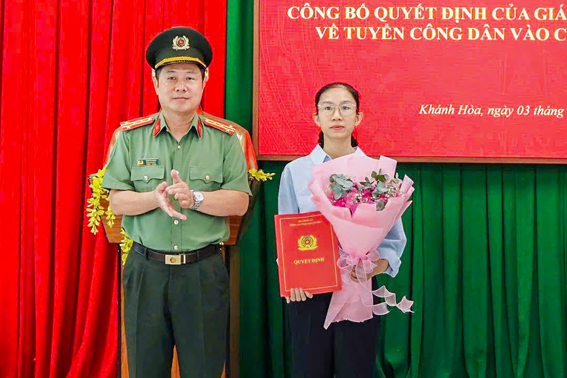 Vợ Thiếu tá công an hy sinh khi làm nhiệm vụ được tuyển dụng vào CAND