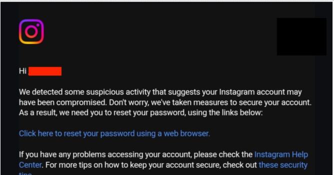 Meta gửi email cảnh báo đến người dùng Instagram