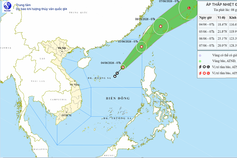 Tin mới nhất về áp thấp nhiệt đới đầu tiên của năm 2026 trên Biển Đông
