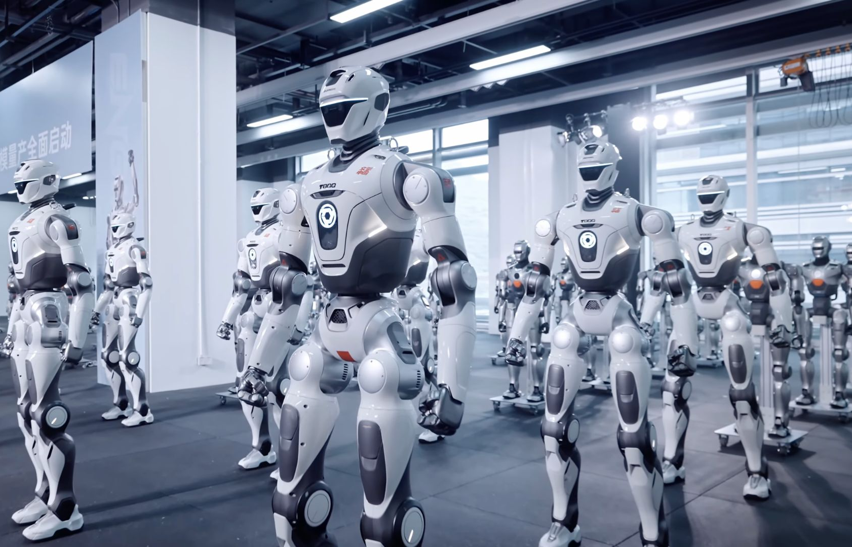 Kinh ngạc tốc độ xuất xưởng robot hình người của một nhà máy Trung Quốc