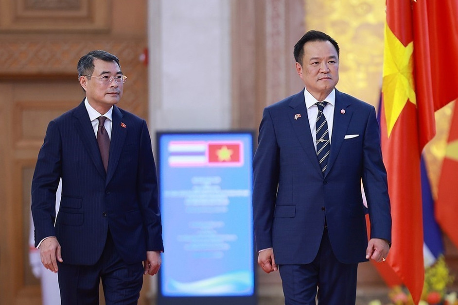 Lễ đón trọng thể Thủ tướng Thái Lan Anutin Charnvirakul lần đầu thăm Việt Nam