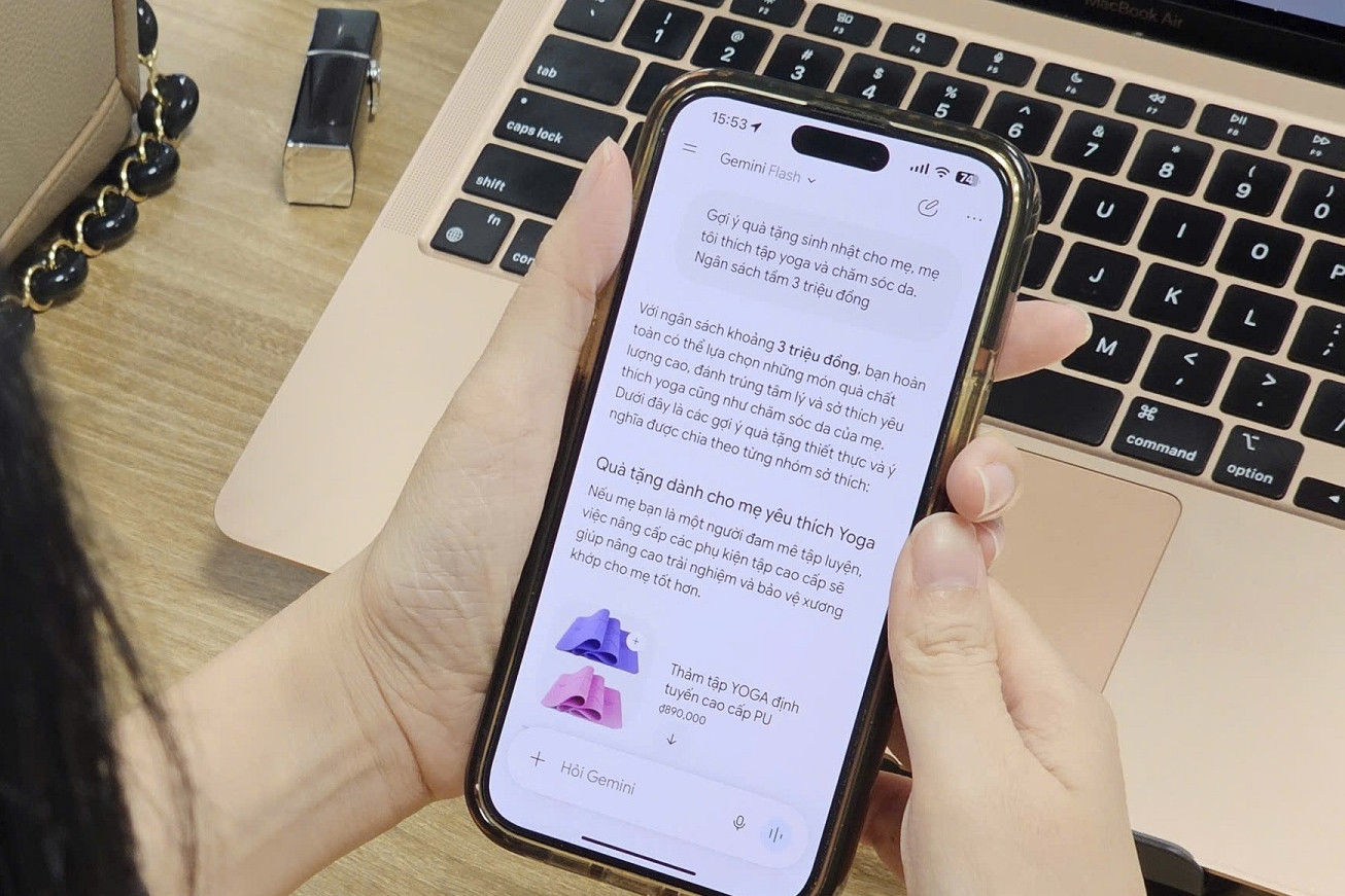 Đã có thể tìm kiếm và mua sắm ngay trên Gemini