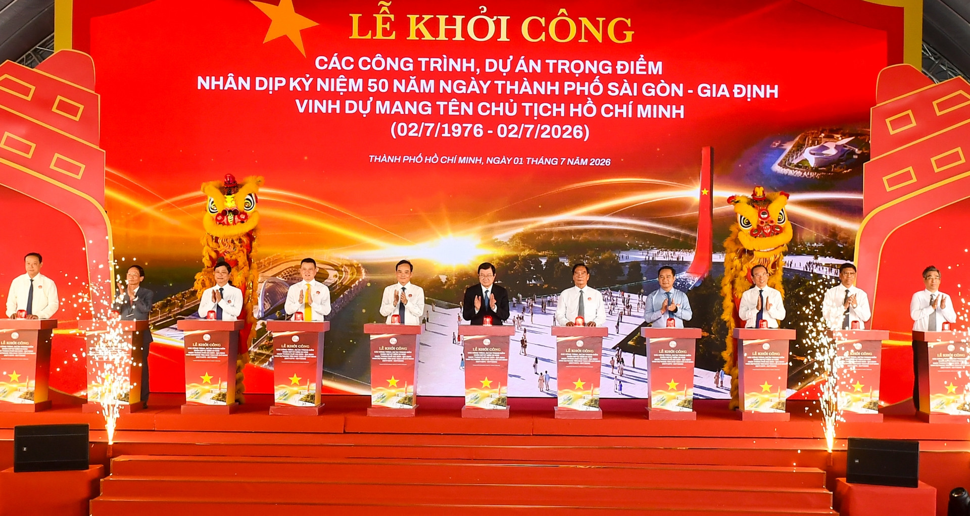 Mừng 50 năm mang tên Bác, TPHCM khởi công 8 dự án hơn 253.000 tỷ đồng