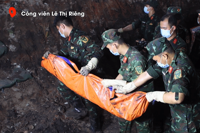 Phát hiện thêm nhiều hài cốt liệt sĩ nằm chồng lên nhau ở công viên Lê Thị Riêng