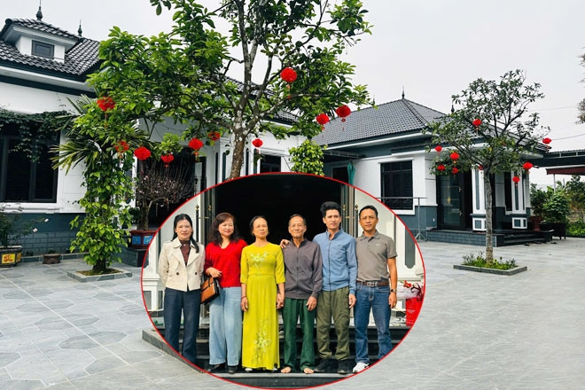 Anh em ruột ở Thanh Hóa xây nhà chung sân, chung cổng trên mảnh đất hơn 1.000m2