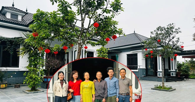 Anh em ruột ở Thanh Hóa xây nhà chung sân, chung cổng trên mảnh đất hơn 1.000m2