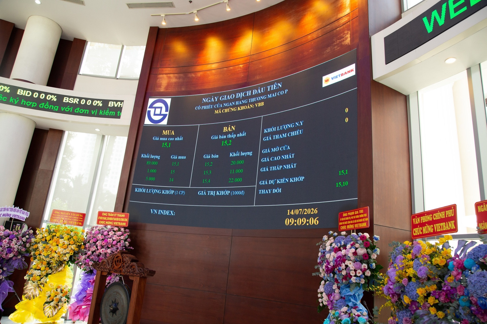 Cổ phiếu Vietbank chính thức niêm yết trên HOSE