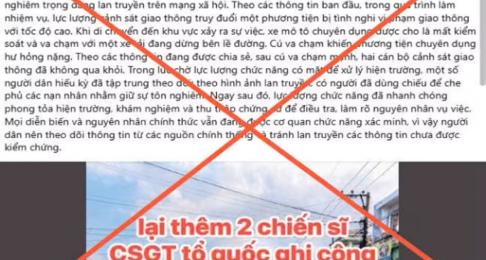 Công an Cà Mau làm rõ tin đồn CSGT truy đuổi phương tiện dẫn đến tai nạn