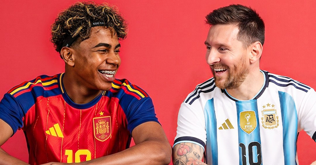 Hình ảnh Messi bế em bé Lamine Yamal gây sốt chung kết World Cup