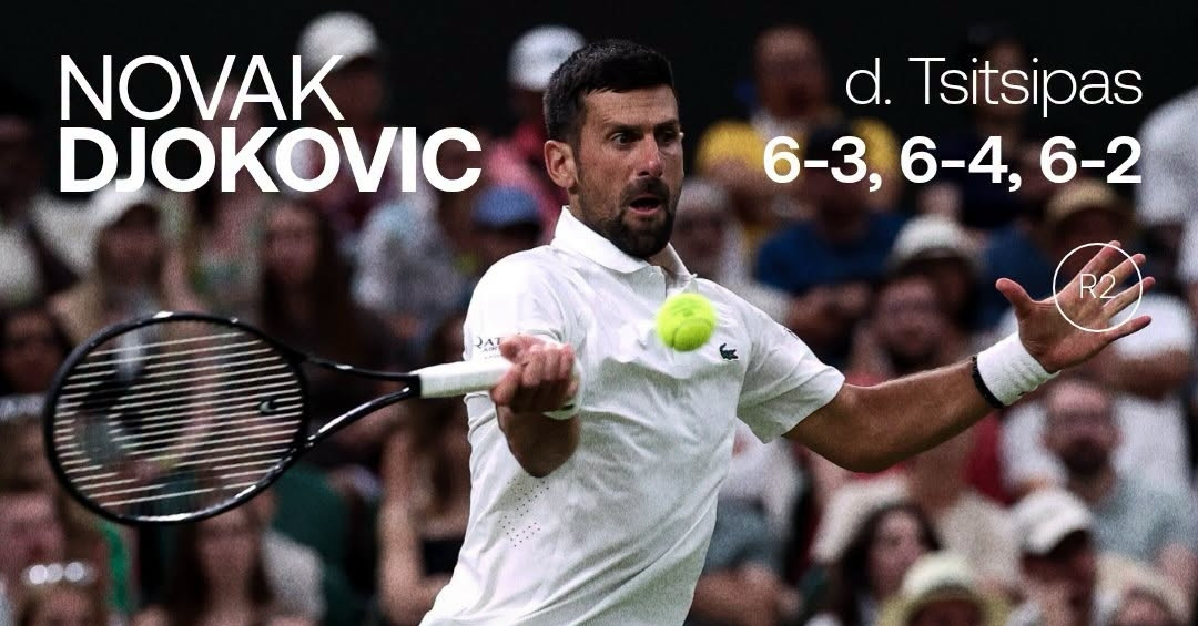 Djokovic hạ đẹp Tsitsipas, lập cột mốc phi thường ở Wimbledon