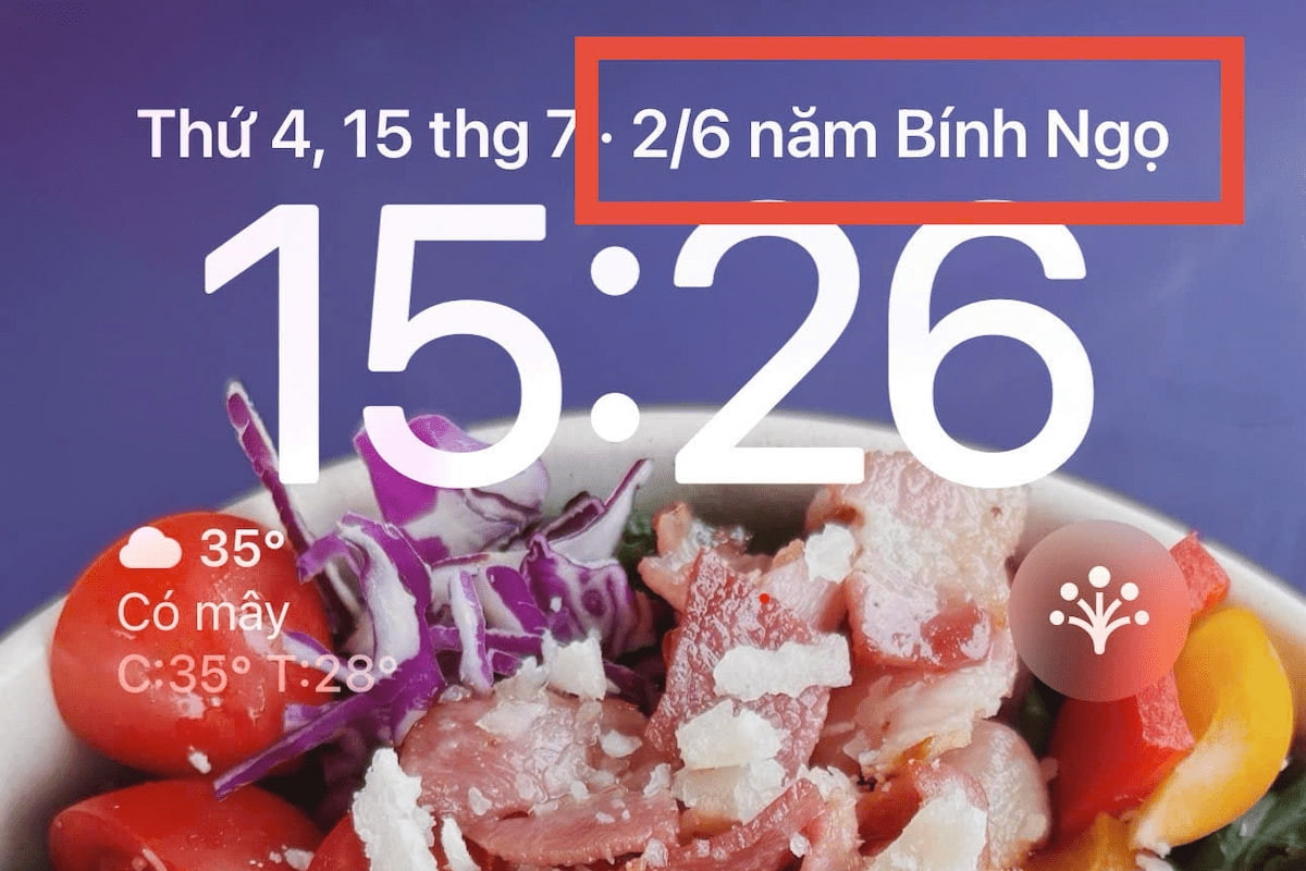 Cách xem lịch âm trên màn hình khóa iPhone